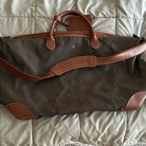 Longchamp Brown Duffel Bag with Leather Accents
